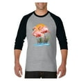 thumbnail image 1 of MmF - Mens Raglan Sleeve Baseball T-Shirts, up to Size 3XL - Flamingo, 1 of 4