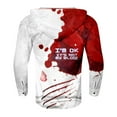 thumbnail image 5 of VBARHMQRT Beach Shirts for Men Male Printed Theme Casual Round Neck Button Bloodstain Pattern Plus Size Shirt Print Solid Color Hoodie Sweatshirt Brick Red, 5 of 5