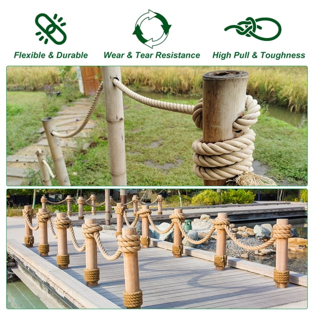 Corde en Jute Naturel 30 mm - 10 Mètres - Rampe Escalier | Leroy Merlin