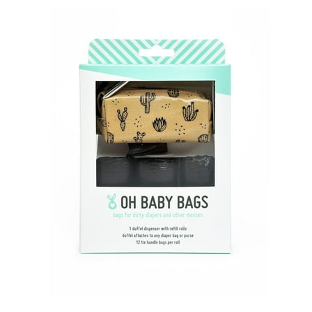 Oh Baby Bags Duffel Dispenser Gift Box, Tan Cactus