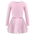 thumbnail image 2 of Alvivi Kids Girls Ballet Dance Dress Ballerina Long Sleeve Gymnastic Leotard with Chiffon Wrap Skirt Pink 8-10, 2 of 7