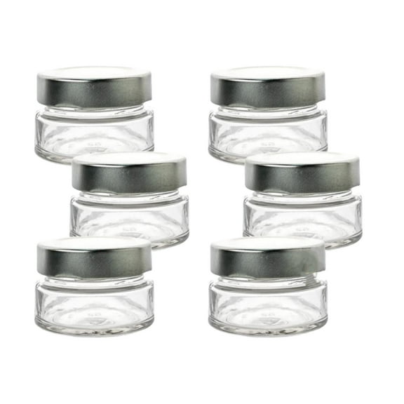 XKHBDL 6 Pack Mason Jars - Small Mason Jars with Silver Lids - Canning Jars| Storage Glass Jars With Lids For Jelly, Jam, Honey, Pickles - Spice Glass Jars
