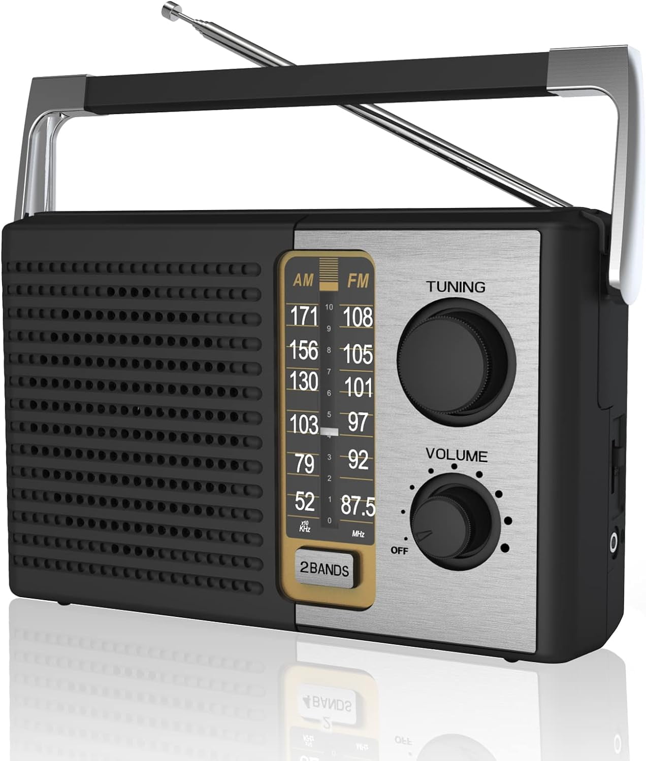 A5146 INNI DO-10 AM-FMラジオ Dazzed Corner Digital Clock Radio, Retro AM/FM Radio with
