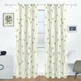 thumbnail image 2 of Coolnut Stylish Green Leaves Thermal Insulated Blackout Grommet Printed Window Curtain, 84"x55" 100% Polyester for Living Room Home Decoration, 2 Panels, Symmetry, 2 of 6