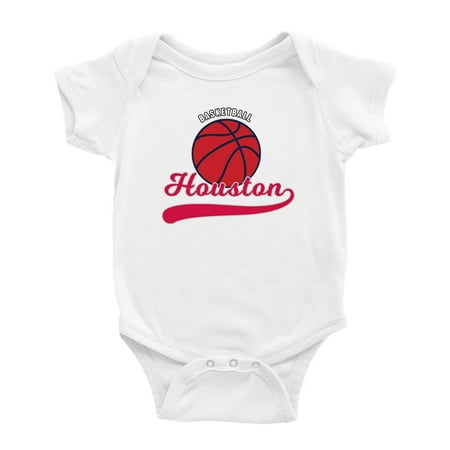 

Cute Houston Baby Outfits Basketball Fan Sports Baby Clothes (White 12-18 Monthes)