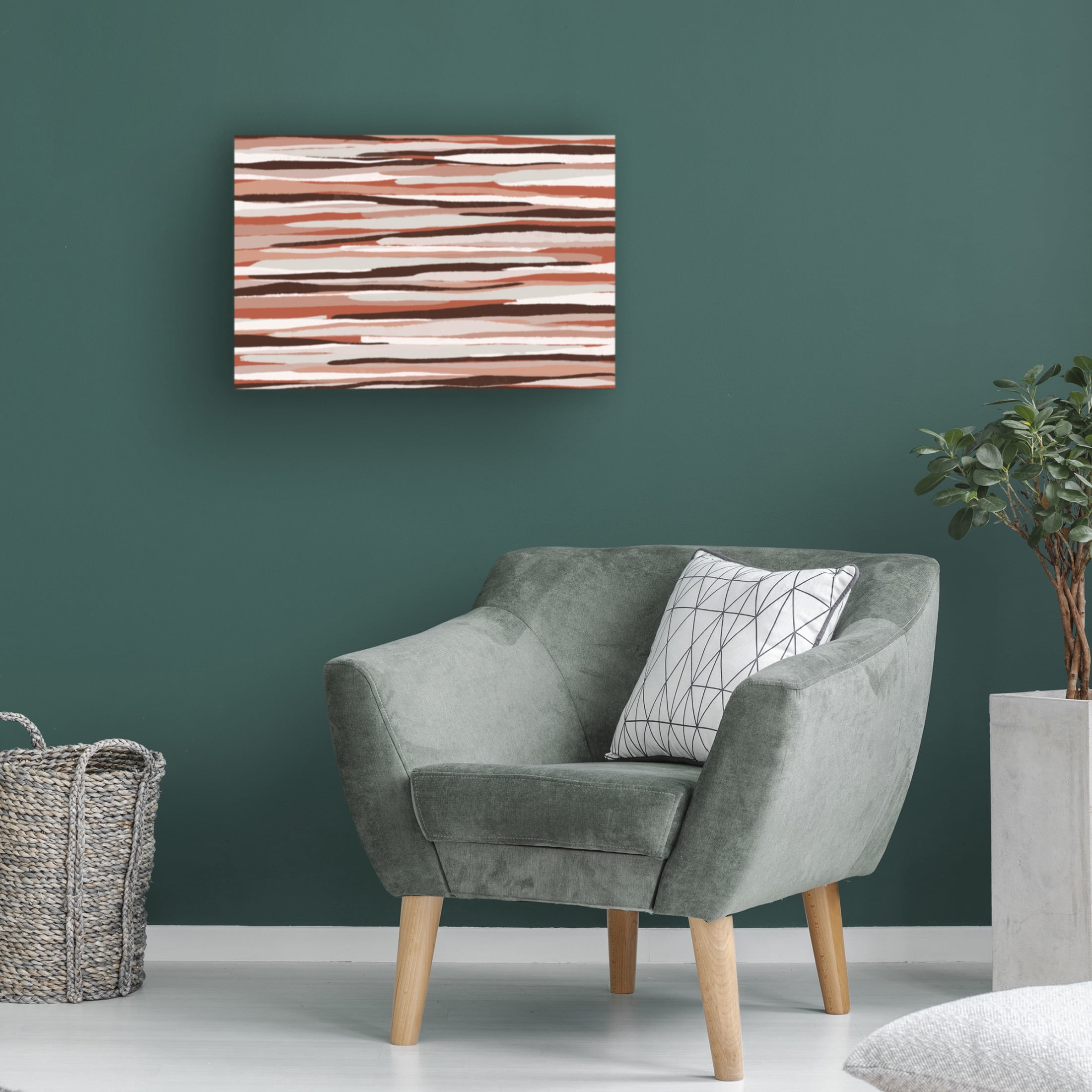 Canvas Wall Art - Treechild 'Pastel Thin Stipes Pattern' Wall Art for Living Room, Bedroom, or Office D?cor by Trademark Fine Art - 47 x 30 Inches