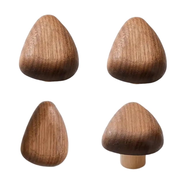 4 piezas de ganchos de madera para montaje en pared, perillas para gabinete, manijas de madera livianas, madera Triángulo