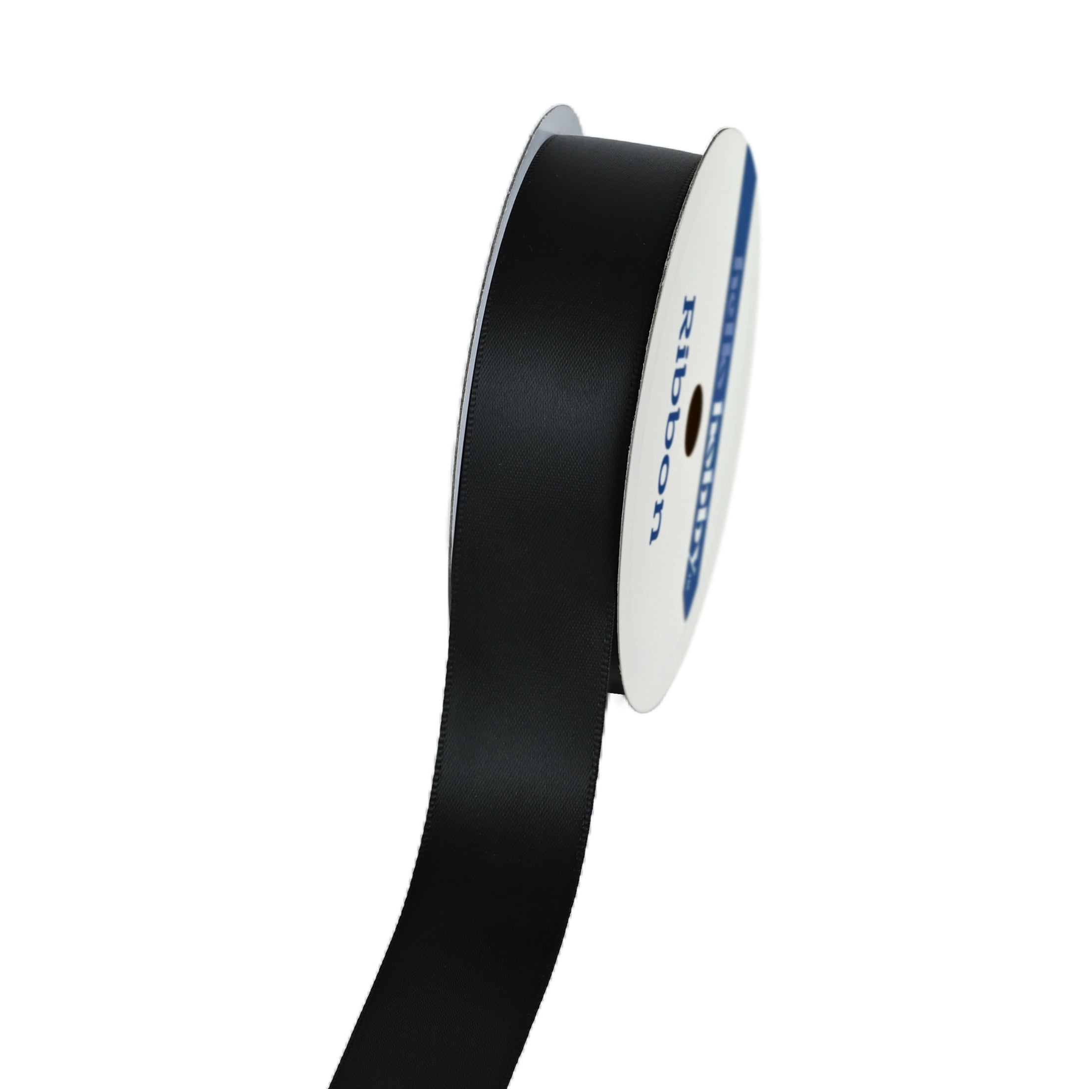 Gwen Studios 7/8" Black Satin Ribbon, 7 Yards