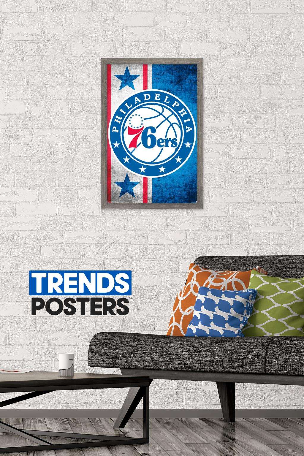 NBA Philadelphia 76ers - Logo 15 Wall Poster, 14.725" x 22.375", Framed
