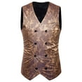 thumbnail image 1 of Funicet Men Color Matching Casual Double-Breasted Button Workwear Waistcoat, 1 of 4