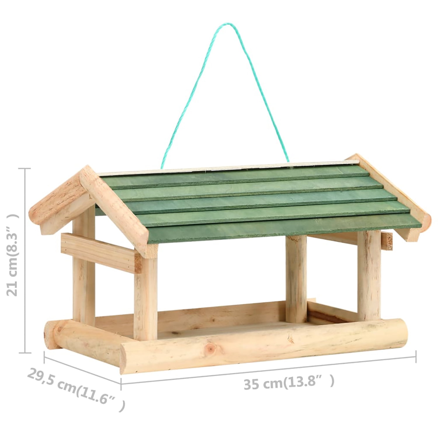 Pefilos 13" Bird Feeder House for Outside Hanging, Wooden Birdhouse Bluebird House Feeder Handcrafted Hut, Beige Pefilos 13" Bird Feeder House for Outside Hanging, Wooden Birdhouse Bluebird House Feeder Handcrafted Hut, Beige