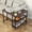 Walnut, variant on WoofPaw 360 Rotating Sofa Side Table, Patented Mobile End Table with 2-Tier Storage Shelves, Swivel Rolling Desk with 6 Lockable Wheels, Metal Frame, Movable Laptop Table Couch Snack Table for Home