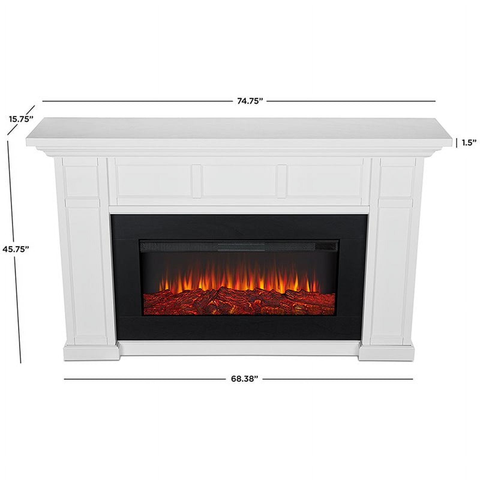 Real Flame Alcott Landscape Electric Wood Fireplace in White - Walmart.com