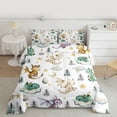 thumbnail image 2 of Homewish Cute Dragon Full Size Comforter Sets 3-Piece for Children Kids Teens,Kawaii Animal Bedding Comforter Set,Cartoon Stars Print Lightweight Bedding Sets,Lightweight Room Decor,Reversible, 2 of 8