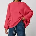 thumbnail image 2 of Byworldtasic Oversized Batwing Sweaters for Women Fall Winter Outfits Trendy Crewneck Knit Fashion Pullover Tops, 2 of 7