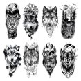 thumbnail image 1 of Tatuajes falsos desechables Tatuajes de hombro impermeables realistas para la mano del cuerpo de la cara, 1 of 9