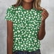 thumbnail image 1 of Fiudx Ropa de Mujer Mujer Verano Ocio Moda Estampado de Flores Cuello Redondo Manga Corta Top/Camisa, 1 of 4