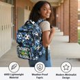 thumbnail image 4 of FUIALDOLG Soccer Stars Waterproof School Bag for Daily Use Scuola, Durable Multiple Pockets 600D Polyester Kids Backpack, 4 of 9
