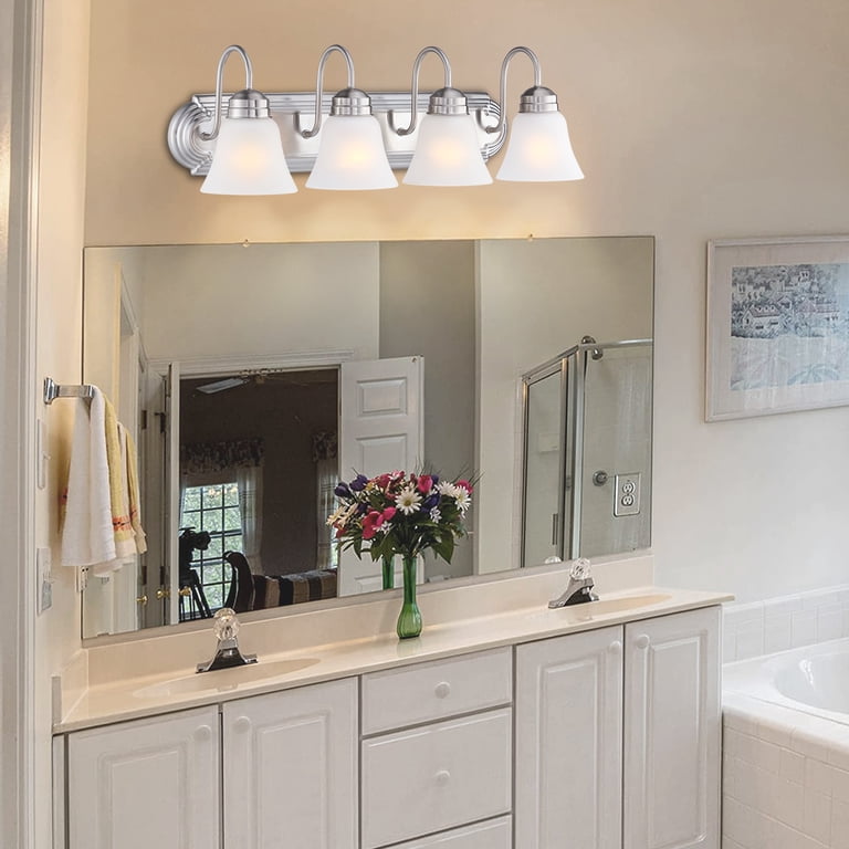 SOLFART 24-Inch Brushed Nickel Vanity Light – 5 CCT Adjustable (2900K-6200K), Dimmable, LED Bathroom Light For Mirror, Hardwired, Modern