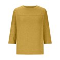 thumbnail image 4 of Jewelreauty Elbow Length Tops for Women Casual Crewneck Basic Tee Shirts Summer Loose Going Out Blouses (XL, Yellow), 4 of 7