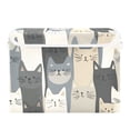 thumbnail image 7 of Yayeee Collapsible Cube Storage Bin with Lid Fabric Closet Decorative Basket with Handles, Blue Cute Cats, 7 of 7