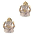 thumbnail image 1 of Estatua de Elefante Injueey Artesanal de Resina Ganesha Blanco 2Conjunto, 1 of 1