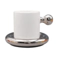 thumbnail image 2 of Juego de platillo de taza , taza de té de 300 ml, tazas de cerámica divertida y novedosa, taza de café para café en casa de café espresso Café plateado, 2 of 8