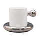 thumbnail image 2 of Juego de platillo de taza , taza de té de 300 ml, tazas de cerámica divertida y novedosa, taza de café para café en casa de café espresso Café plateado, 2 of 8