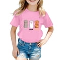 thumbnail image 4 of ibiyuan T Shirts for Girls Casual Short Sleeve Girl Tops Size 6 Shirts Girls Round Neck Funny Graphic Basic Tees Loose Fit Vacation Summer Tee Top,6-7 Years, 4 of 4