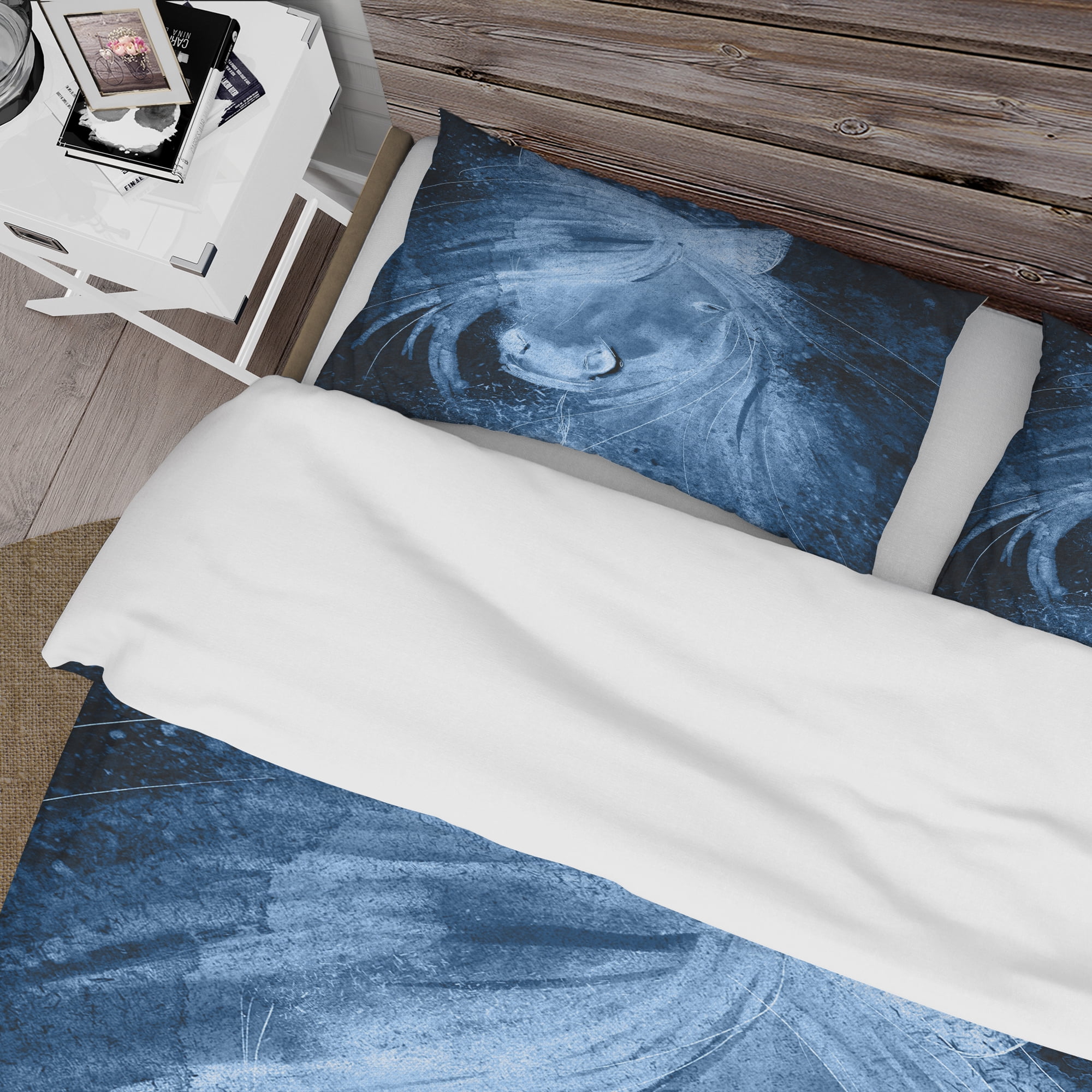 Designart 'Farmhouse Horse XII' Farmhouse Duvet Cover Set
