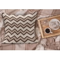 thumbnail image 2 of Tan Fluffy Throw Pillow Cushion Cover, Classic and Chevron Zigzag Pattern Waves Geometric Retro Style Tiling, Decorative Square Accent Pillow Case, 26" x 26", Brown and Tan, by Ambesonne, 2 of 5