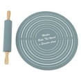 thumbnail image 4 of Large Silicone Rolling Pin Pastry Baking Mat Set for Kitchen,French Rolling Pin,Rolling Pin for Dough(Grey), 4 of 7