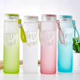 thumbnail image 3 of Reusable Glass Water Bottles with Lid Caps Leak Proof BPA Free Recyclable Gym, Lunch, School, Work Bottles 15 oz. Pack of 4 Different Colors., 3 of 9