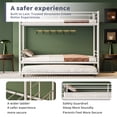 thumbnail image 5 of Miniyam Twin Over Twin Metal Bunk Bed with Trundle, Heavy-Duty Steel Frame, Space-Saving Design with Guardrails and Ladder, White, 5 of 8