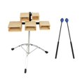 thumbnail image 1 of kusrkot Bloc de Percussion en Érable Sons Haut et Bas avec Bâtons Instrument de Percussion, 1 of 9