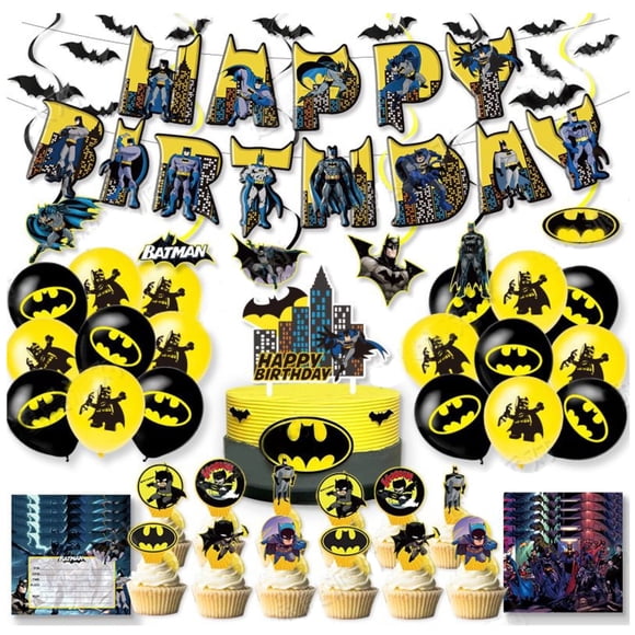 Globos decorativos para cumpleaños alusivos a Batman