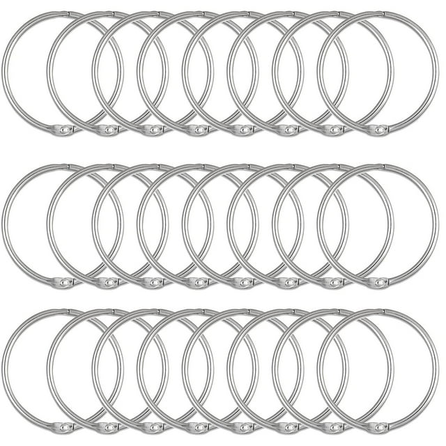 WHEANG Hooks for Hanging 24Pcs Shower Curtain Rings Rustproof Decorative Shower Curtain Hooks Metal Round Shower Ring Hooks for Bathroom Shower Rod 2 Inch Silver One Size Silver