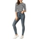 thumbnail image 2 of Camiseta básica de ajuste slim con cuello redondo y mangas de codo para mujeres INSPIRE CHIC, T-shirt casual impresa, talla XL, negro y blanco, 2 of 8