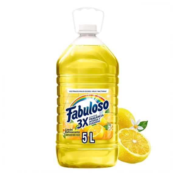 Limpiador Multiusos Líquido Fabuloso Limón Refrescante 5 L