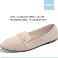 thumbnail image 3 of Obtaom Women’s Stylish Pointy Toe Loafer Flat ,Comfortable Faux Suede Ballet Flat, Elegant Work Penny shoes ,Cute Pointed Toe Dress shoes for Ladies (Beige,US11), 3 of 8