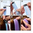thumbnail image 2 of Xiao Hua Clip on Curling Wig 21.6 × 1.3in, Purple&Blue Ear Side Hair Expansion, 20 pieces, with detachable clip, used for hair extensions and adjustable hairstyles, 2 of 4
