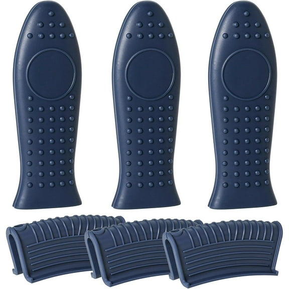 Cast Iron Skillet Handle Covers, 6 Pack Heat Resistant, Silicone Handle for Cast Iron Skillet, Navy
