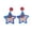 A, variant on zhonghuaying Glitter Border Frame Outline Nation Flag Graphic Drop Earring, Classic Red White Tone America Themed Ear Dangler for Casual And Occasion Styling (Star)