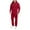 Red, variant on Men's Hooded Jumpsuit Zip Up Pajamas Playsuit Jogger Sweatsuit Overall Romper, Fleece-Lined for Winter Lounge and Comfortable Sleepwear,Army Green,L