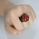 thumbnail image 3 of Nuevo anillo masónico con letras retro AG para hombre, anillo de moda de metal negro y rojo, accesorios de joyería para fiesta., 3 of 4