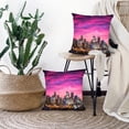 thumbnail image 5 of LALILO Throw Pillow Covers Downtown Sunrise Skyline Building City Cushion Cover 18" x 18", 2 Pack, 5 of 6