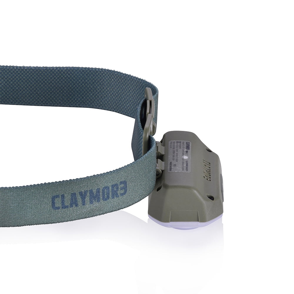 Claymore Heady+ (Khaki) - Rechargeable LED Headlamp Flashlight, Lightweight for Camping, Running, Hiking, Emergency & Industrial Use. Waterproof, USB-C Charging, Up to 70 Hours Battery Life.