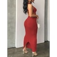 thumbnail image 3 of Women Summer Sexy Bodycon Maxi Dress Casual Long Dresses Red L, 3 of 4