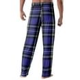 thumbnail image 5 of Zimjoy Purple Pj Pants for Men Lightweight Elastic Waist Comfy Fleece Pajama Pants Soft Loose Warm Plaid Pajama Pant Drawstring Casual Sleep Pant with Pockets, Dark Purple S, 5 of 6