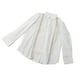 thumbnail image 2 of Camisas de manga larga para hombre Contraste de color Cuello vuelto Cierre de botones Blusa de trabajo de lino informal Blanco L, 2 of 8